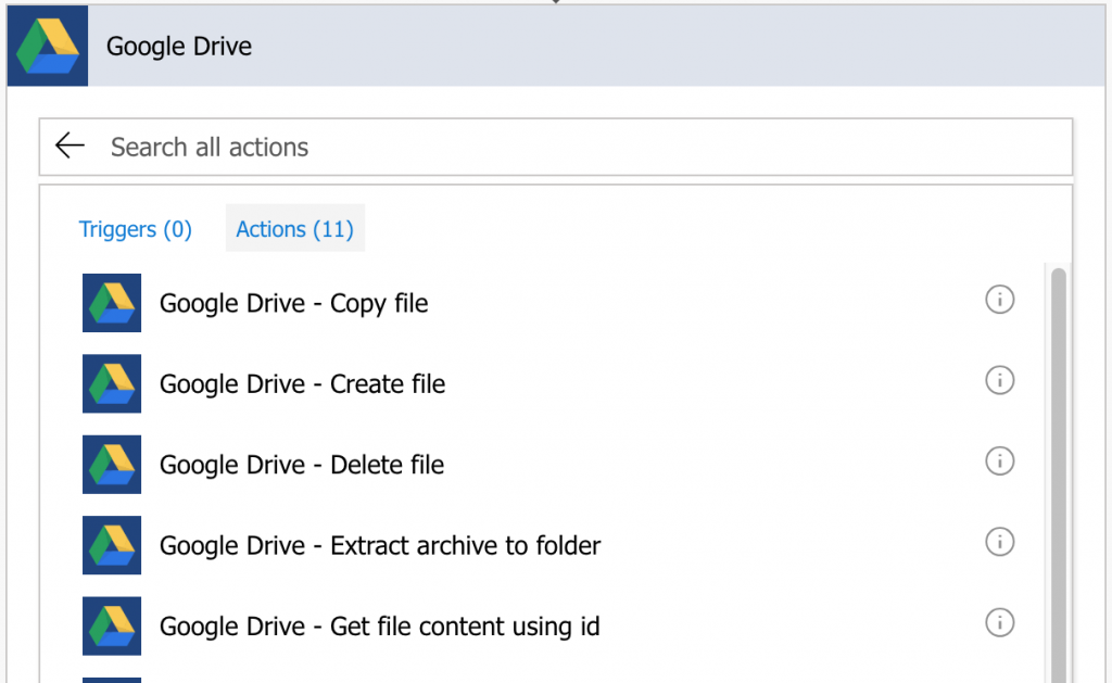 Google Drive Actions in Flow