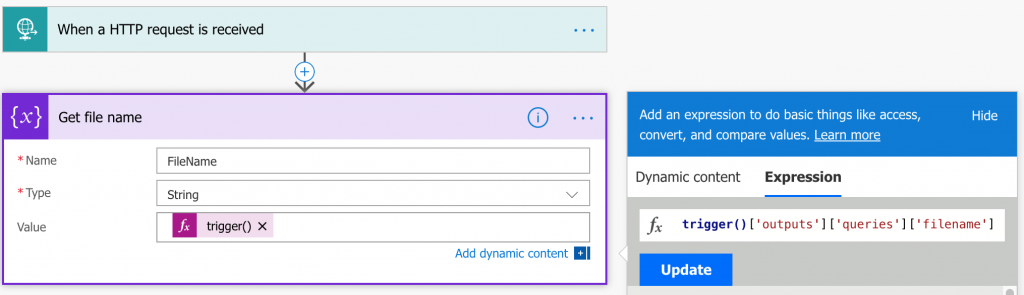 Initialise FileName variable